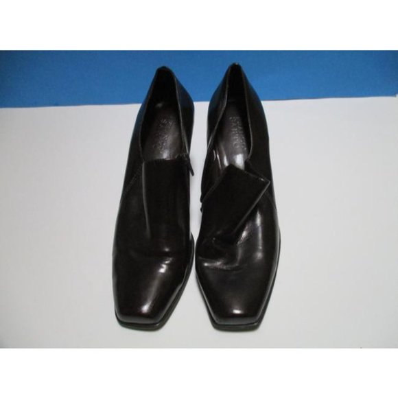 *Franco Sarto Brown Chestnut Square Toe Side Zip Pumps - Picture 4 of 9